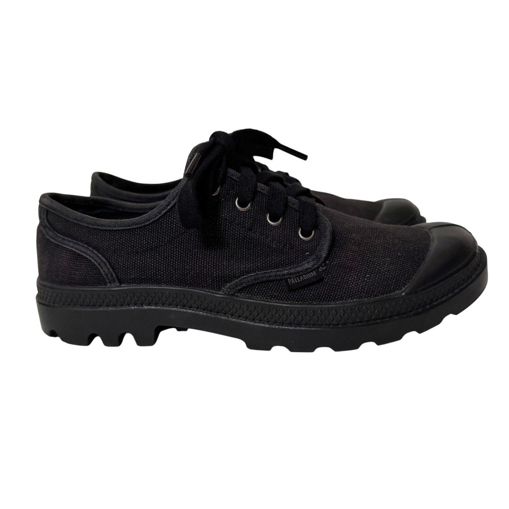Palladium Pampa Oxford Size 8 Black Canvas Low Top Sneaker 02351-060-M